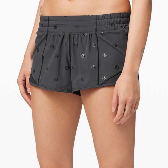lululemon polka dot logo shorts